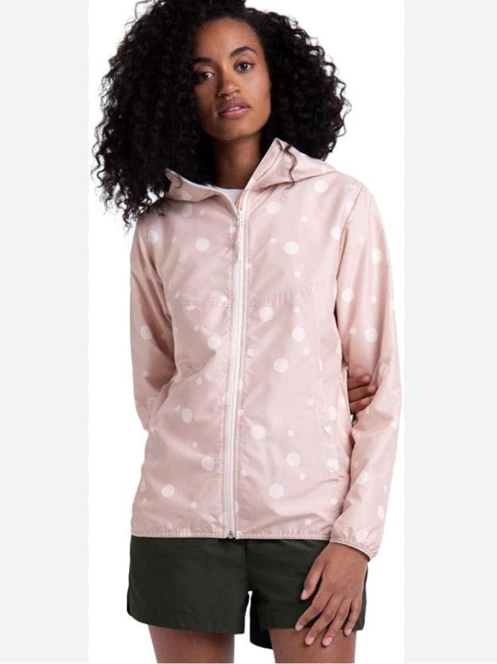 Herschel Supply Company Women’s Voyage Pink Polka Dot Lightweight Hooded Jacket